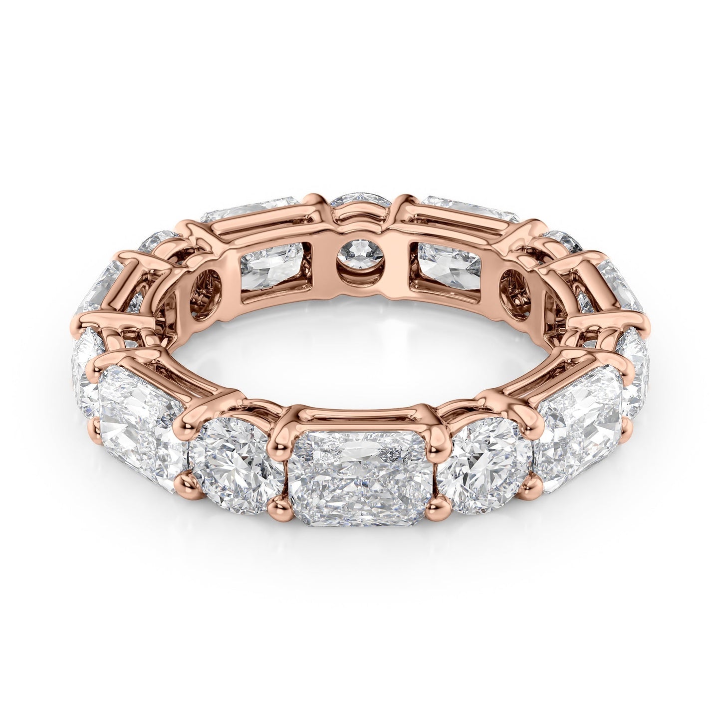 5.7ct Albena Round Cut Moissanite Ring - Rose Gold