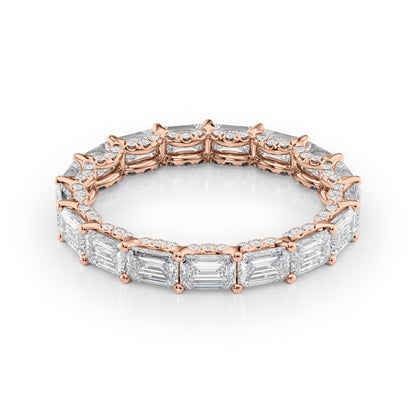3.8ct Brielle Emerald Cut Moissanite Ring - Rose Gold