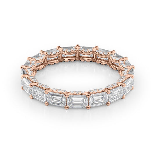 3.8ct Brielle Emerald Cut Moissanite Ring - Rose Gold