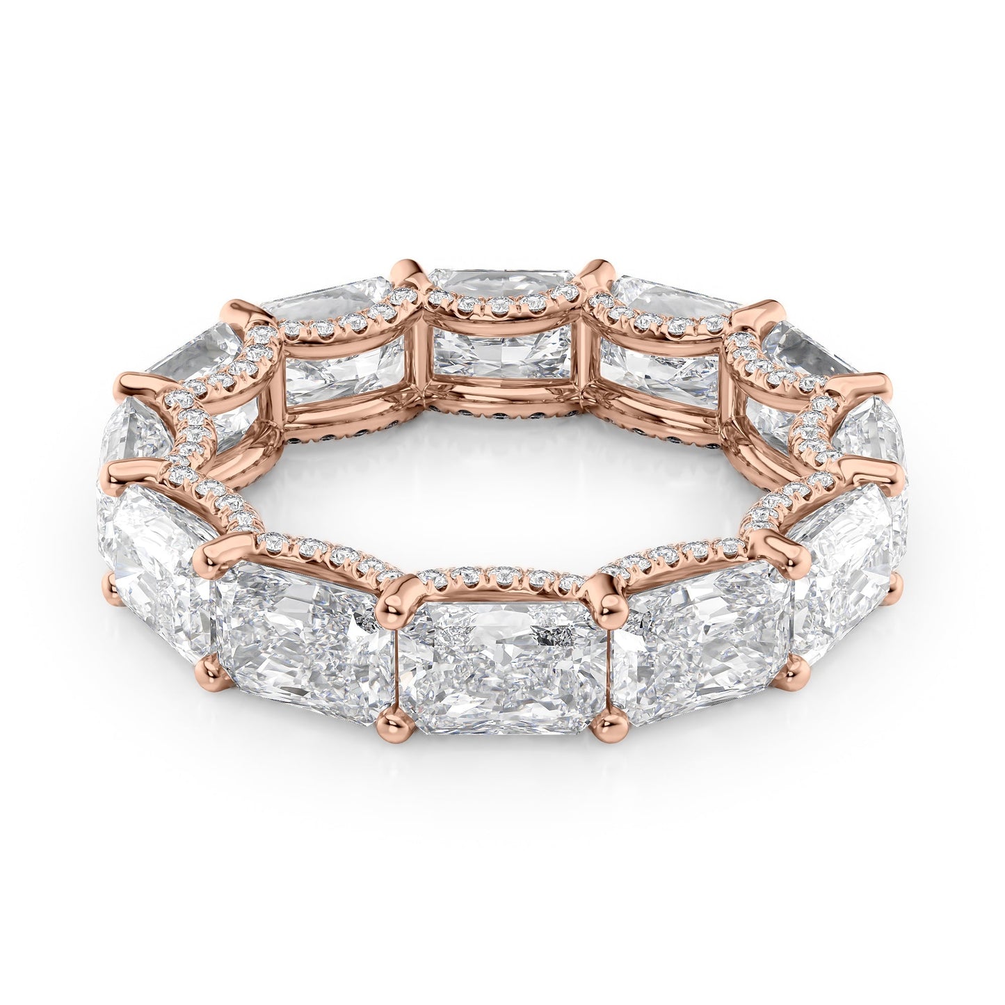 6.3ct Rirara Radiant Cut Moissanite Ring - Rose Gold
