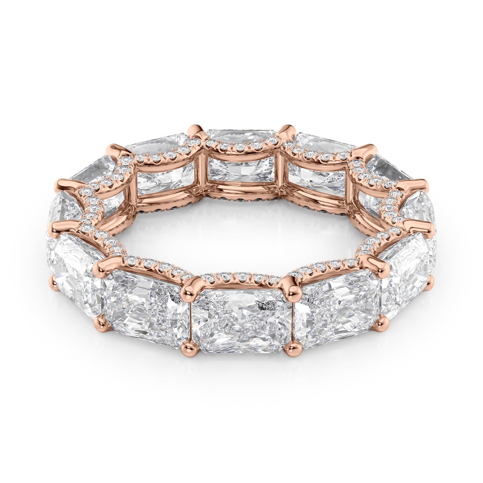 6.3ct Rirara Radiant Cut Moissanite Ring - Rose Gold
