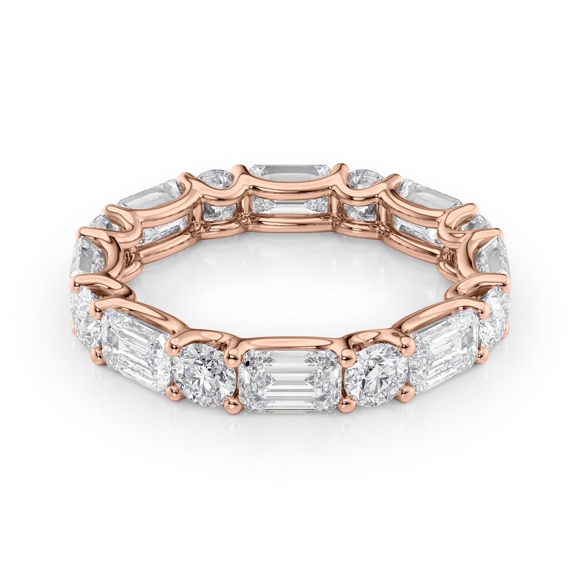 4.2ct Helia Round Cut Moissanite Ring - Rose Gold