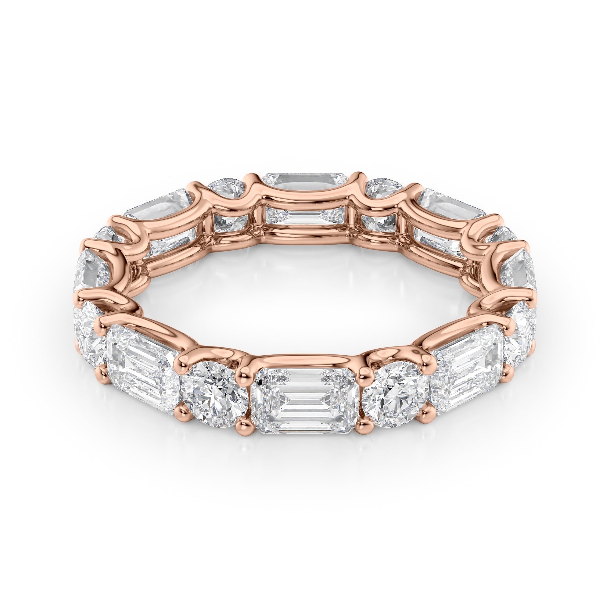 4.2ct Helia Round Cut Moissanite Ring - Rose Gold