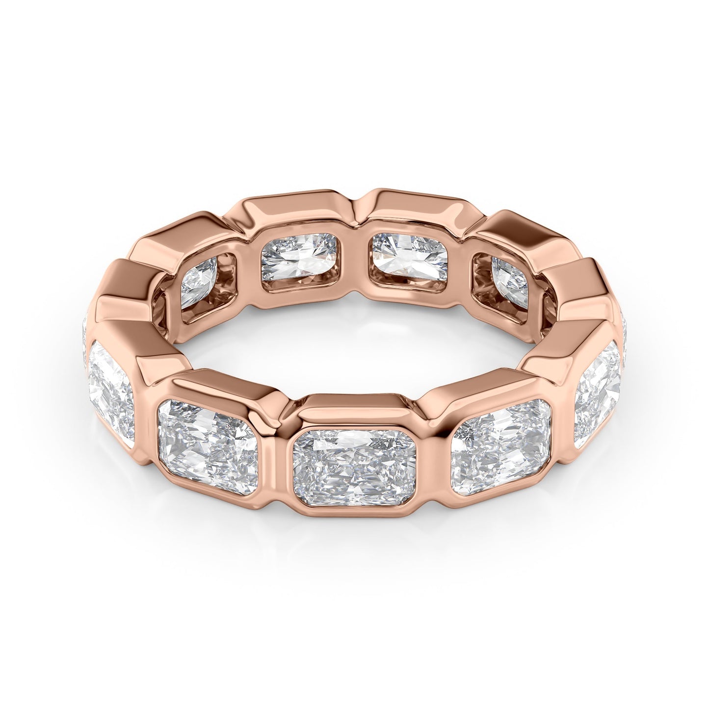 4.5ct Patricia Radiant Cut Moissanite Ring - Rose Gold