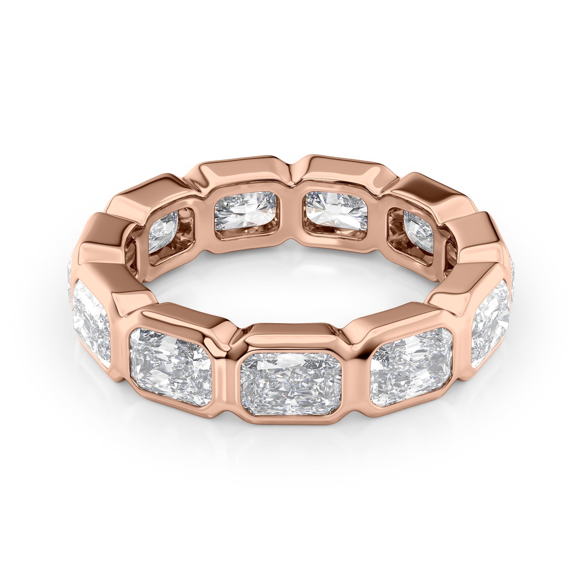 4.5ct Patricia Radiant Cut Moissanite Ring - Rose Gold