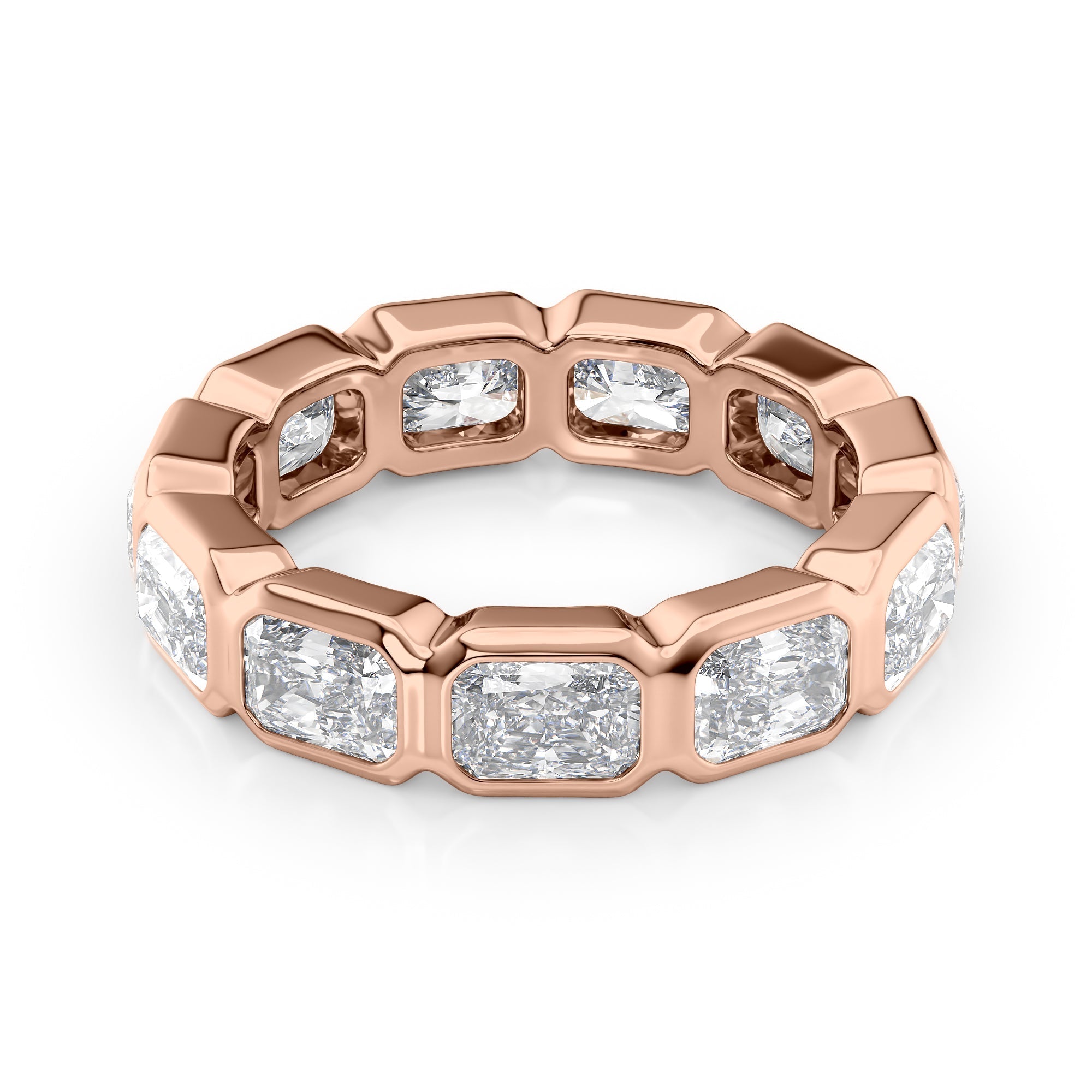 4.5ct Patricia Radiant Cut Moissanite Ring - Rose Gold