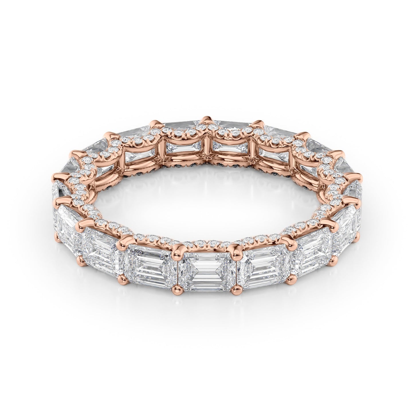 4.3ct Arietta Emerald Cut Moissanite Ring - Rose Gold