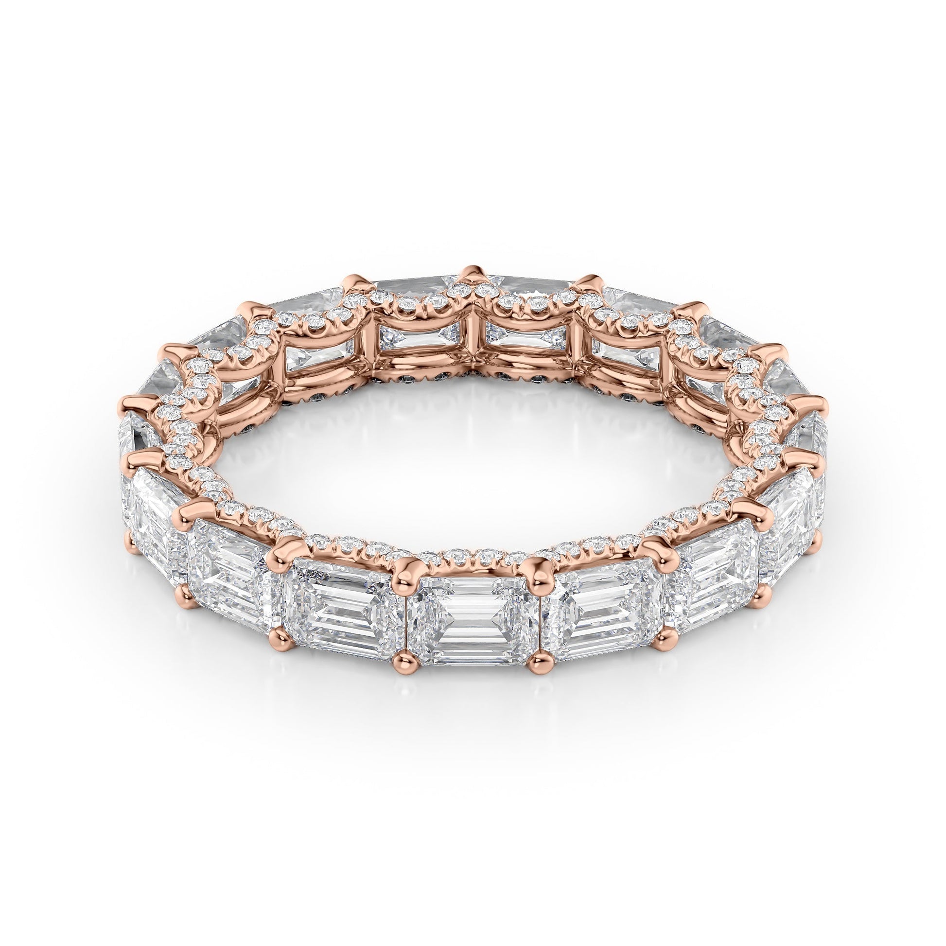 4.3ct Arietta Emerald Cut Moissanite Ring - Rose Gold