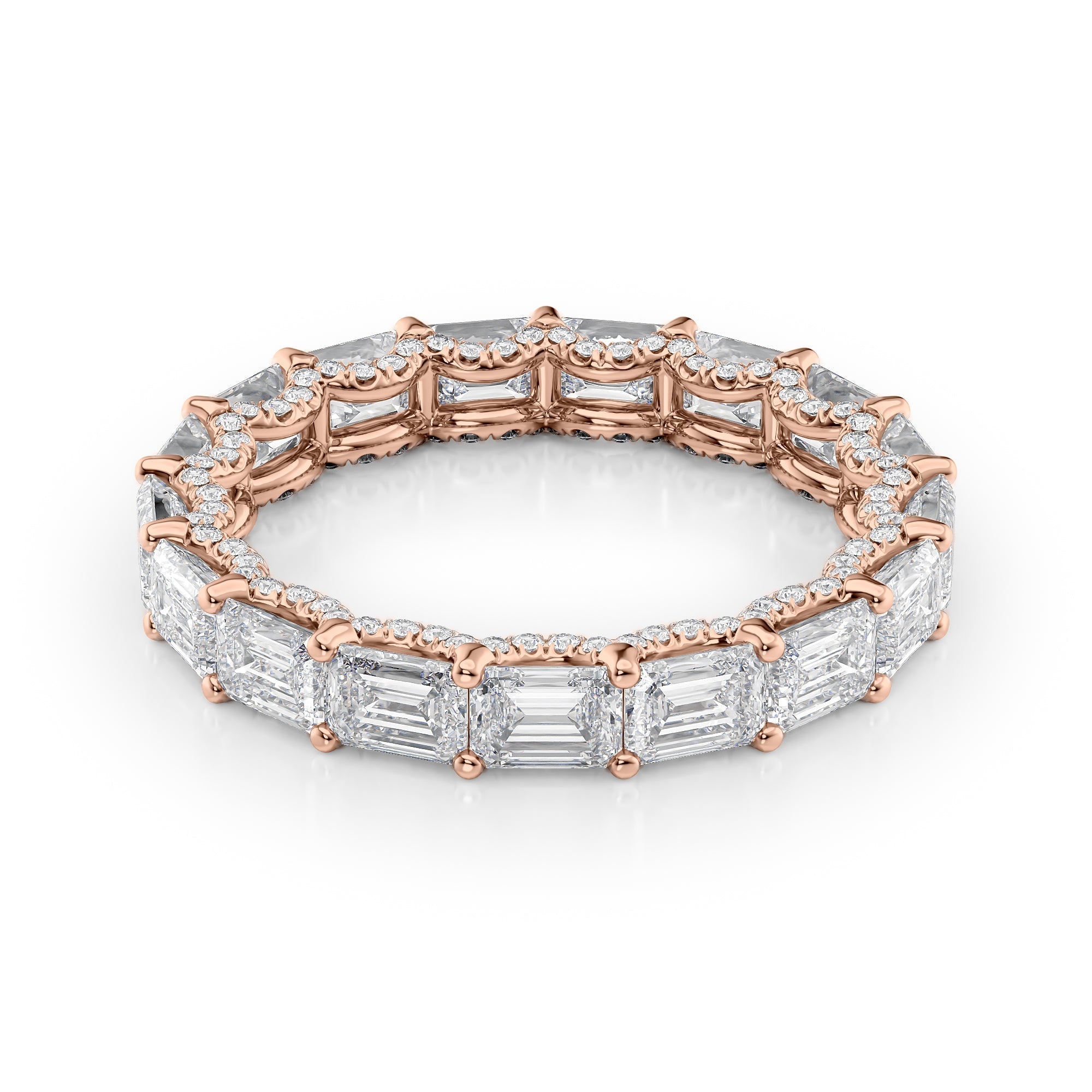 4.3ct Arietta Emerald Cut Moissanite Ring - Rose Gold
