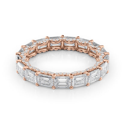 4.3ct Arietta Emerald Cut Moissanite Ring - Rose Gold