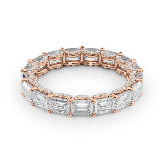 4.3ct Arietta Emerald Cut Moissanite Ring - Rose Gold