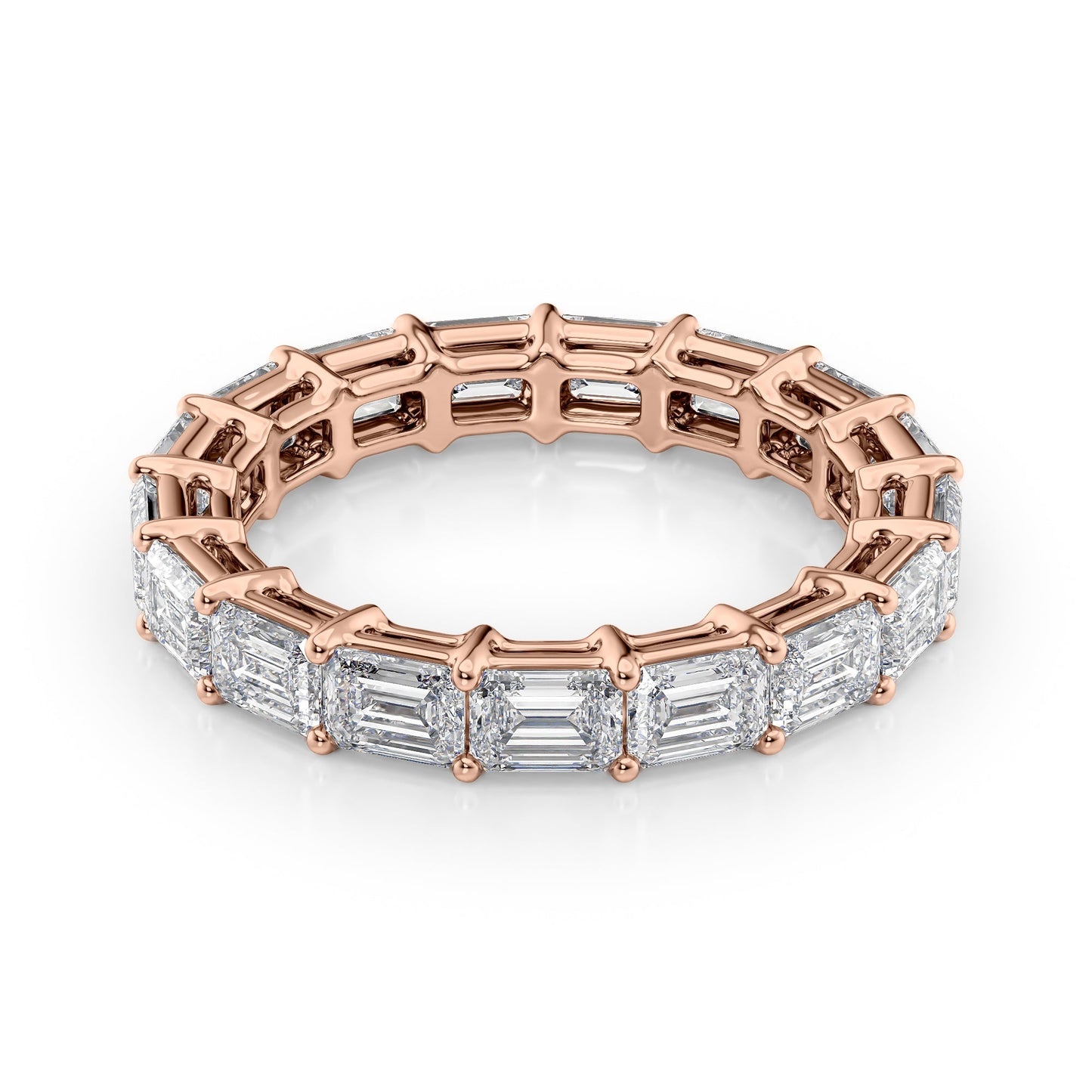4ct Virama Emerald Cut Moissanite Ring - Rose Gold