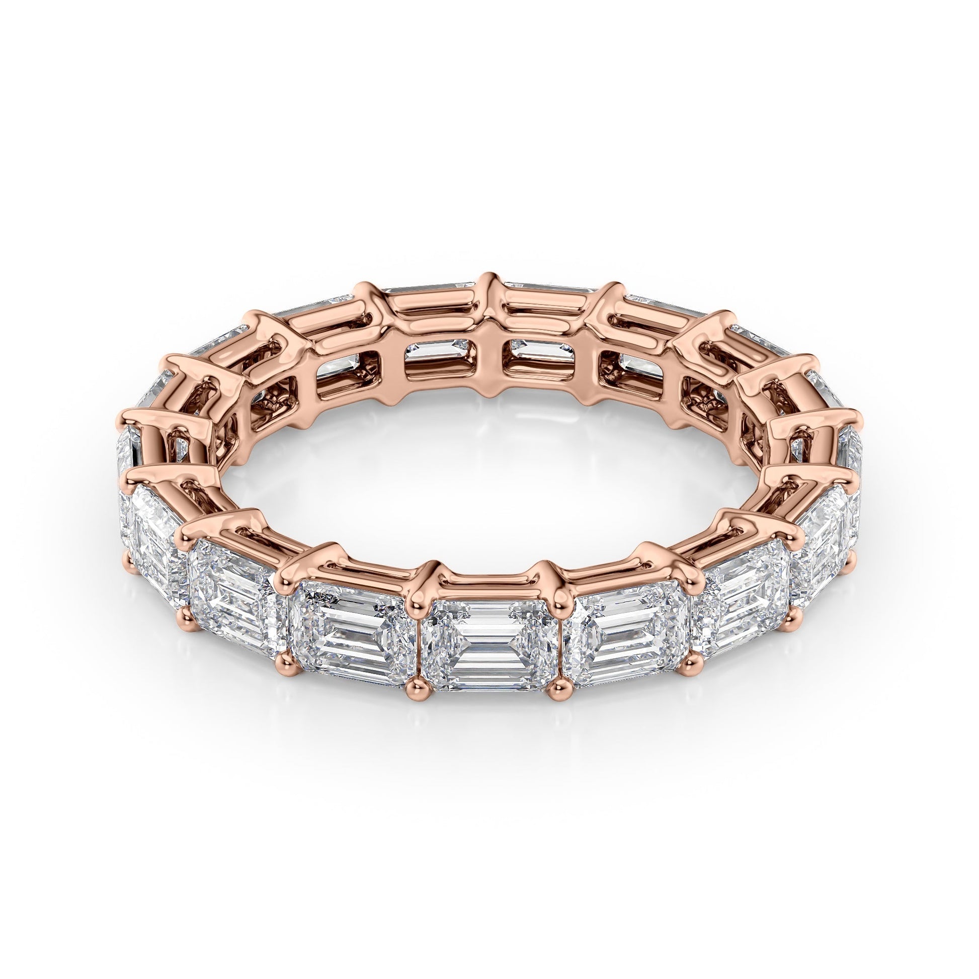 4ct Virama Emerald Cut Moissanite Ring - Rose Gold