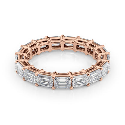 4ct Virama Emerald Cut Moissanite Ring - Rose Gold
