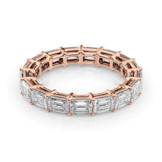 4ct Virama Emerald Cut Moissanite Ring - Rose Gold