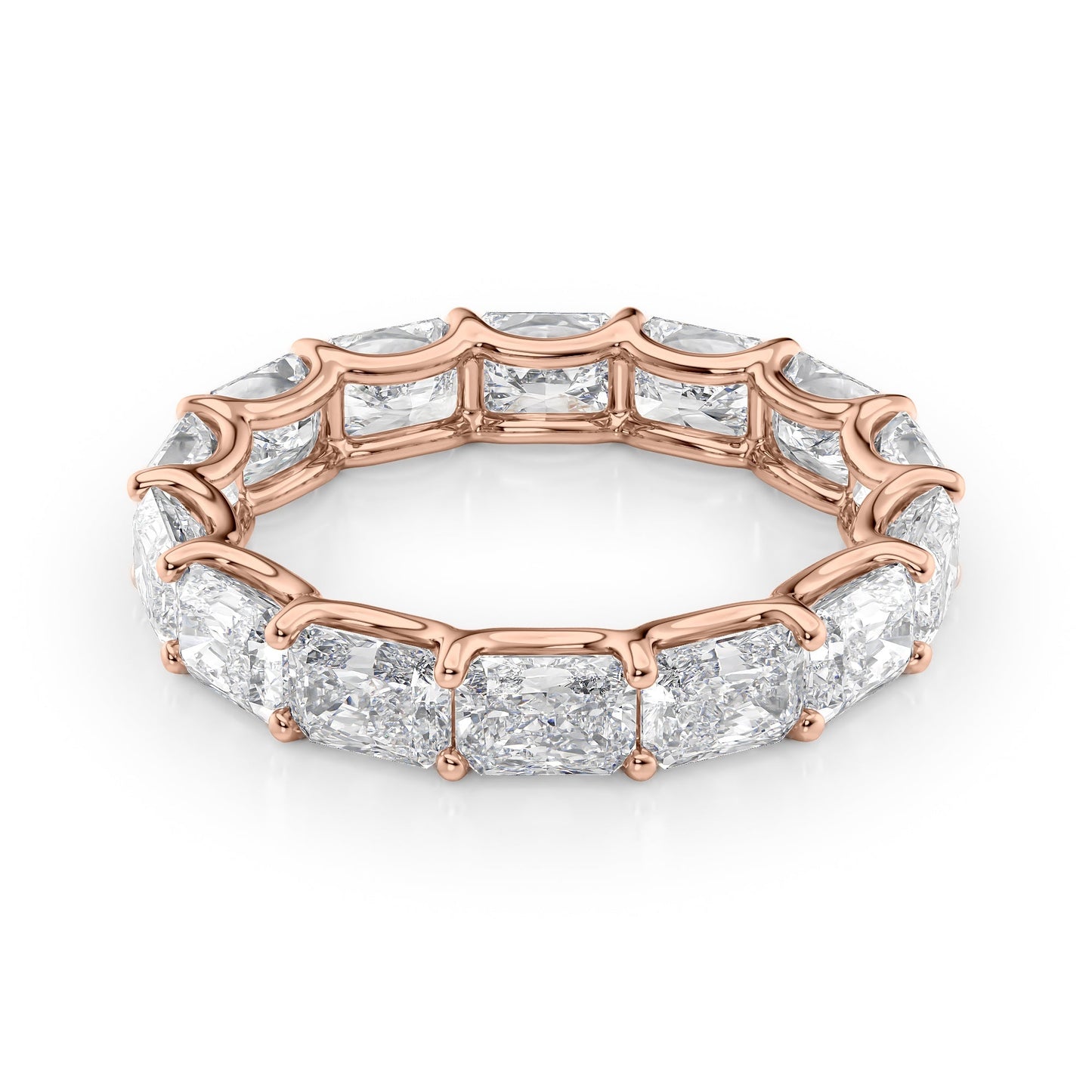 4ct Hermia Radiant Cut Moissanite Ring - Rose Gold