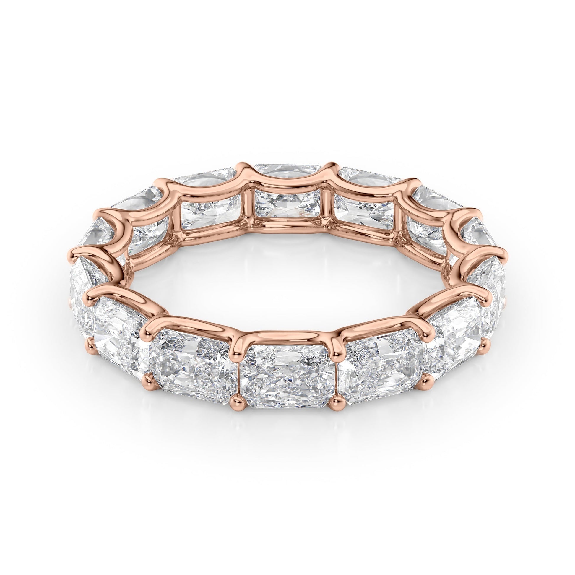 4ct Hermia Radiant Cut Moissanite Ring - Rose Gold