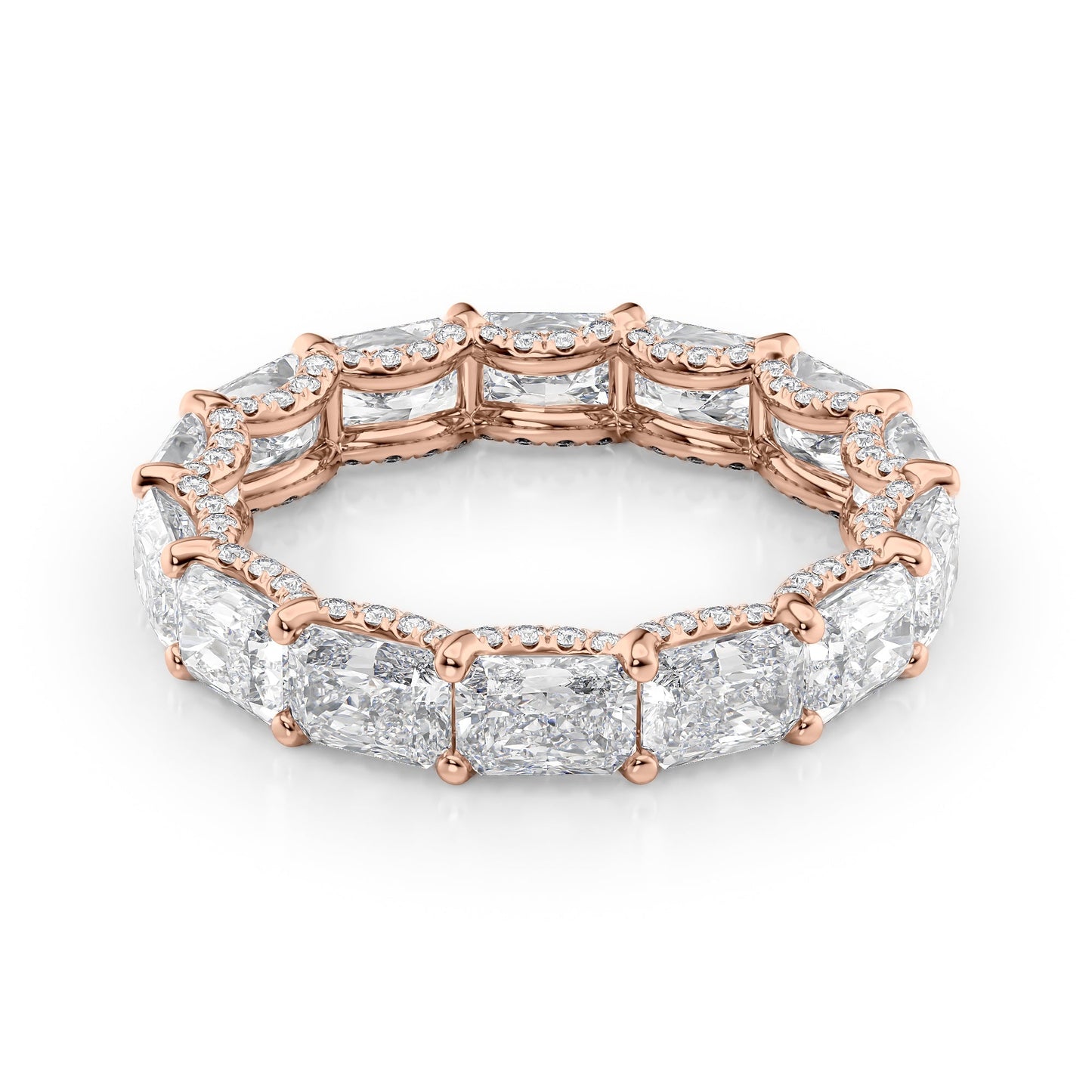 4.3ct Briona Radiant Cut Moissanite Ring - Rose Gold