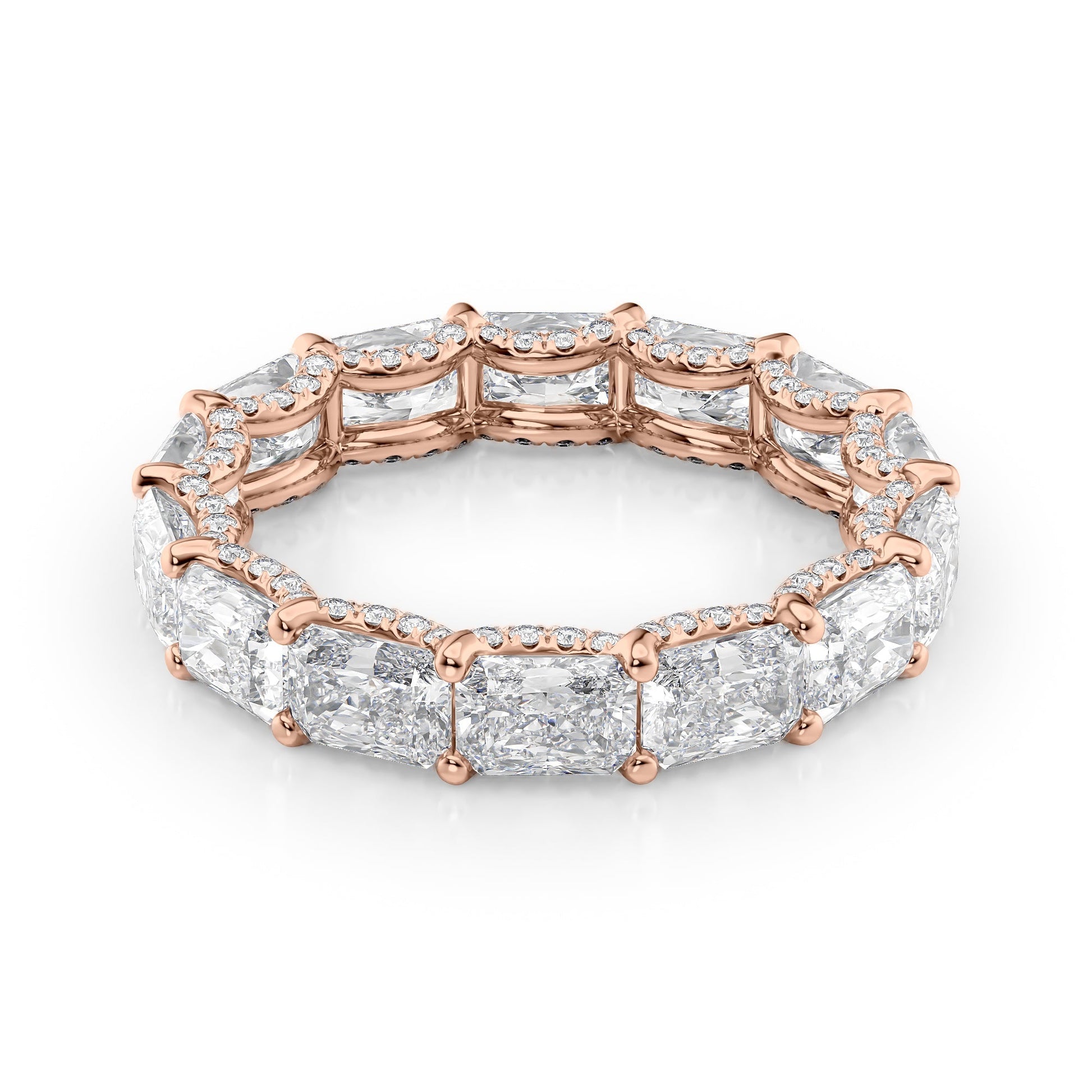4.3ct Briona Radiant Cut Moissanite Ring - Rose Gold