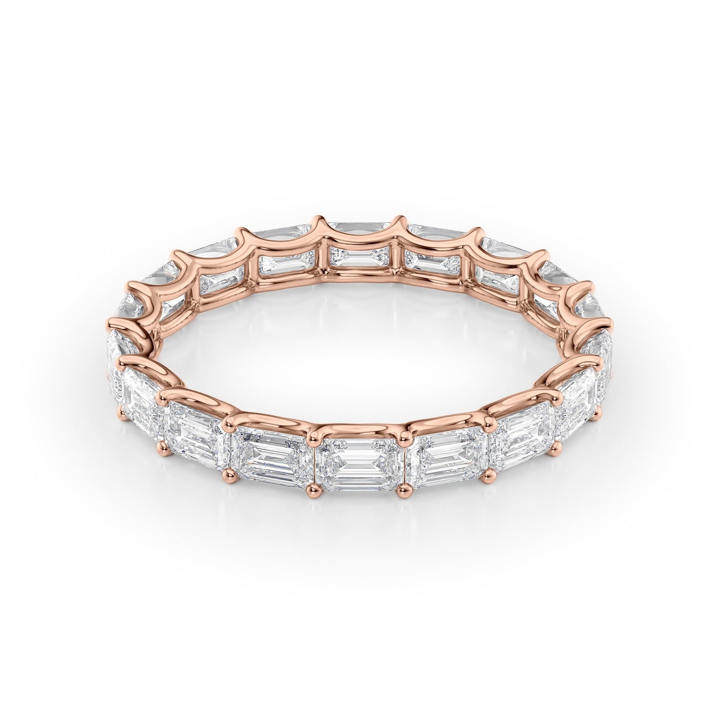 2.5ct Zina Emerald Cut Moissanite Ring - Rose Gold