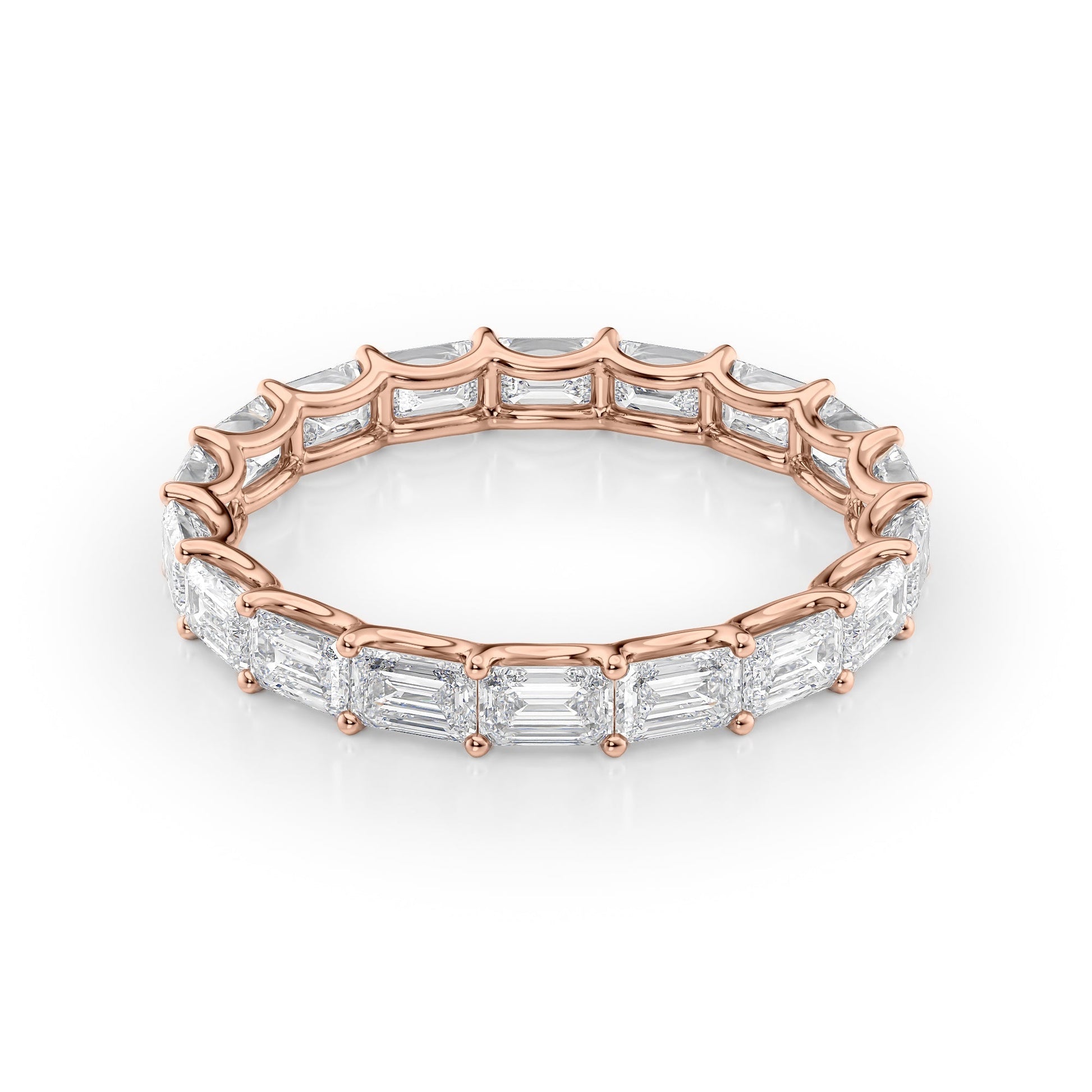 2.5ct Zina Emerald Cut Moissanite Ring - Rose Gold