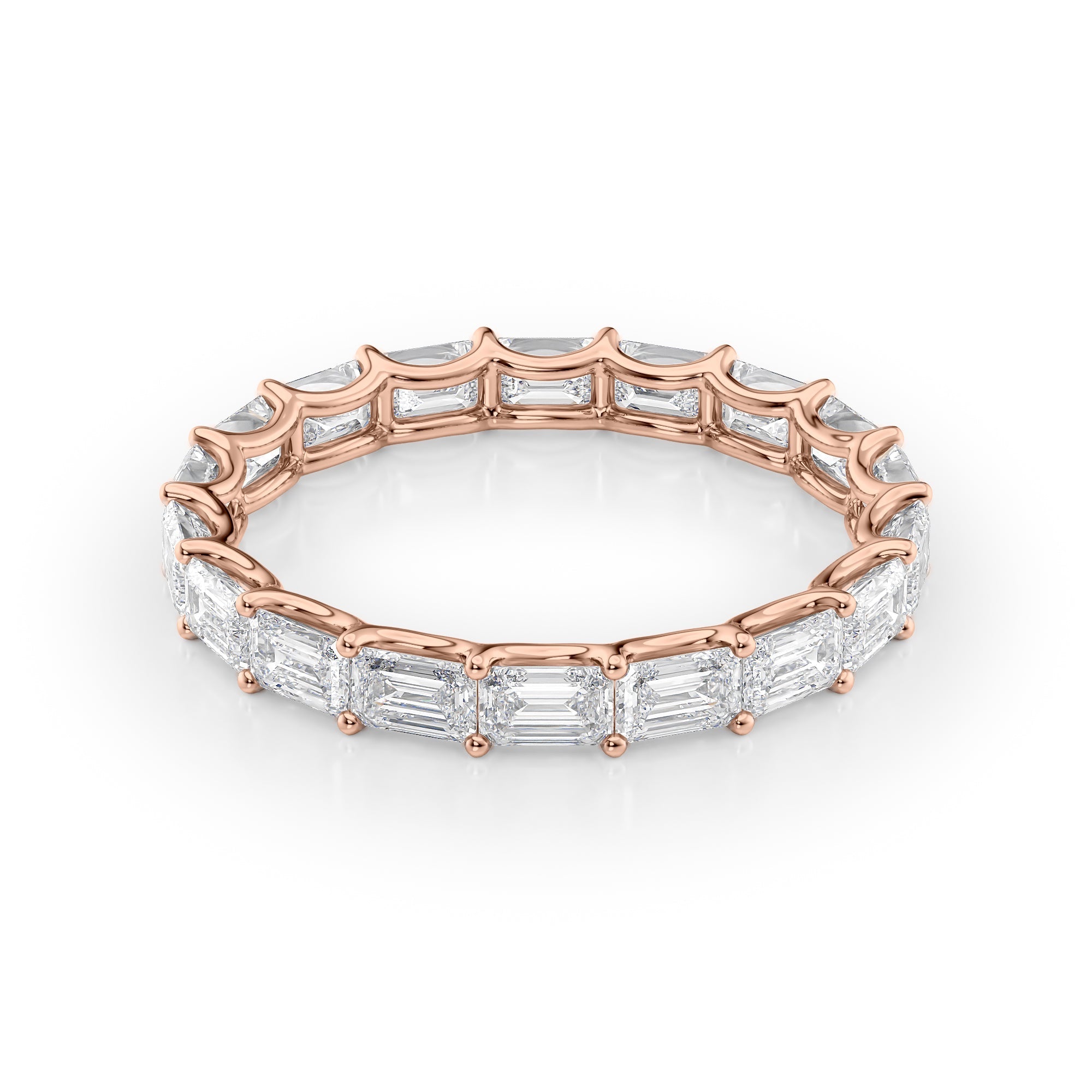 2.5ct Zina Emerald Cut Moissanite Ring - Rose Gold