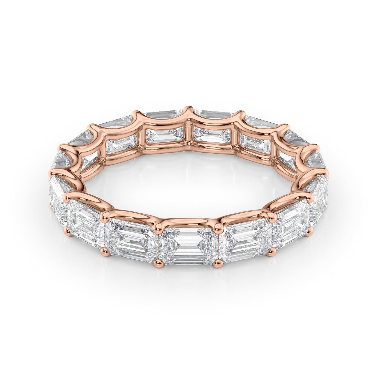 4.5ct Fotini Emerald Cut Moissanite Ring - Rose Gold