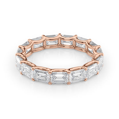 4.5ct Fotini Emerald Cut Moissanite Ring - Rose Gold