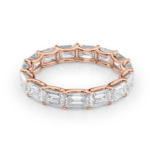4.5ct Fotini Emerald Cut Moissanite Ring - Rose Gold