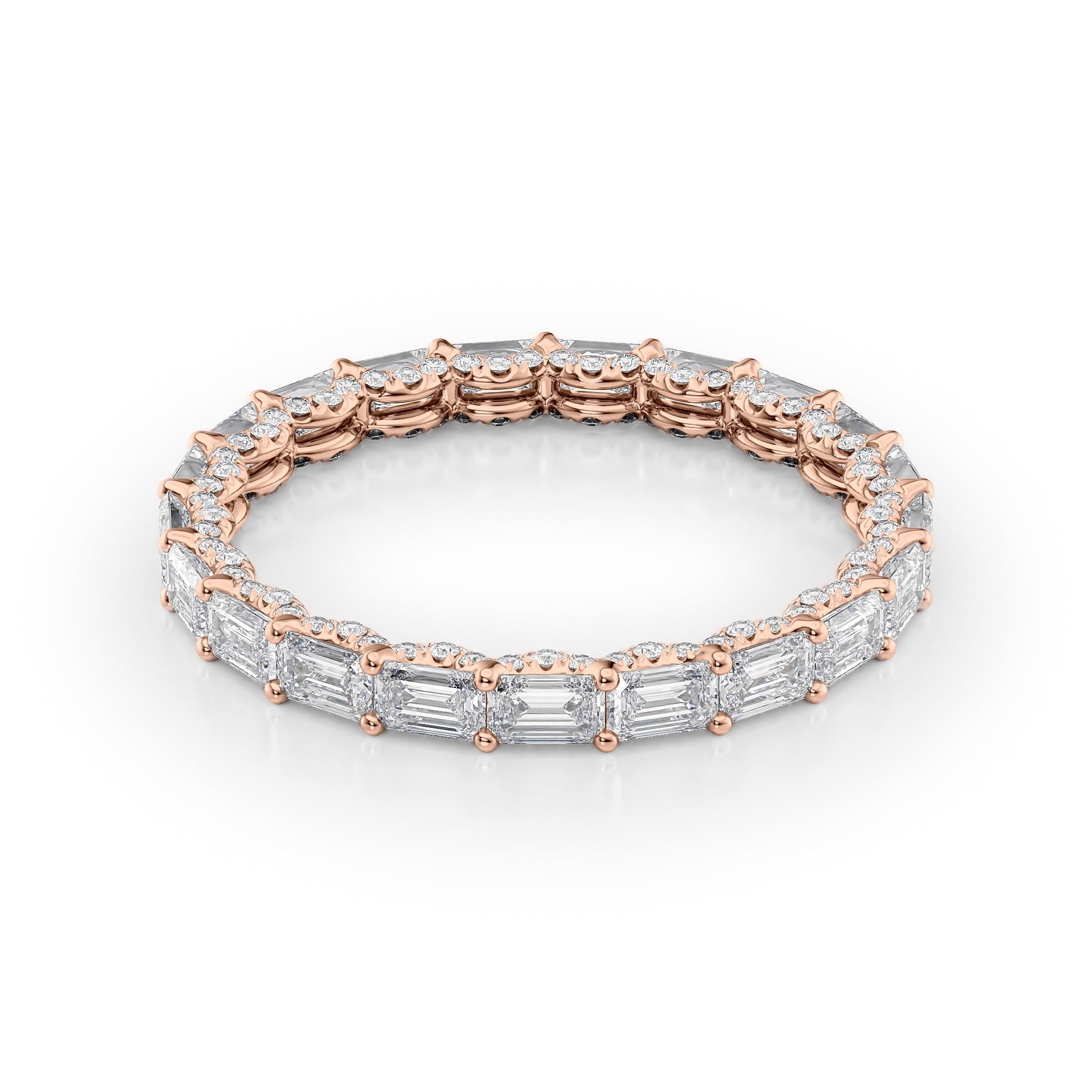 2.3ct Astrid Emerald Cut Moissanite Ring - Rose Gold