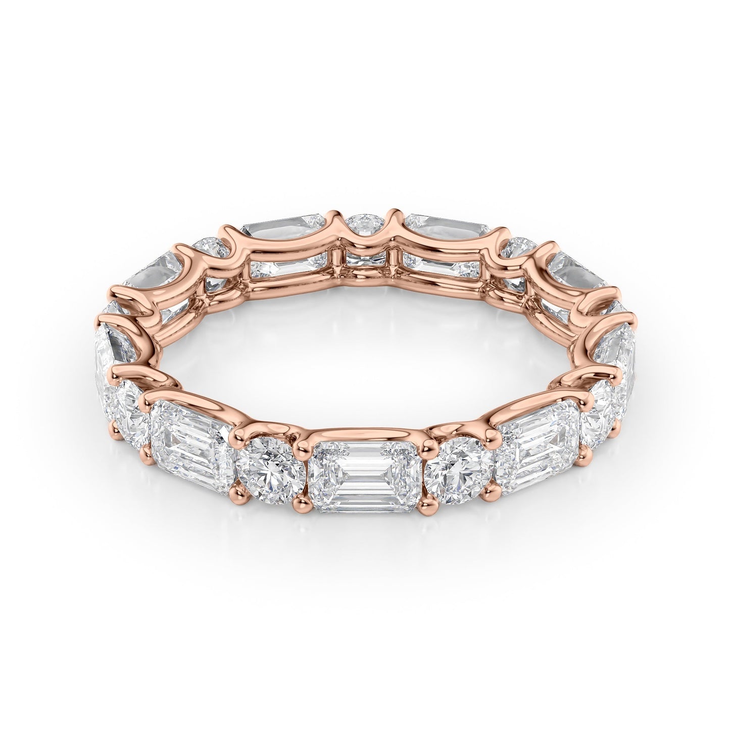 3.5ct Sarisa Round Cut Moissanite Ring - Rose Gold