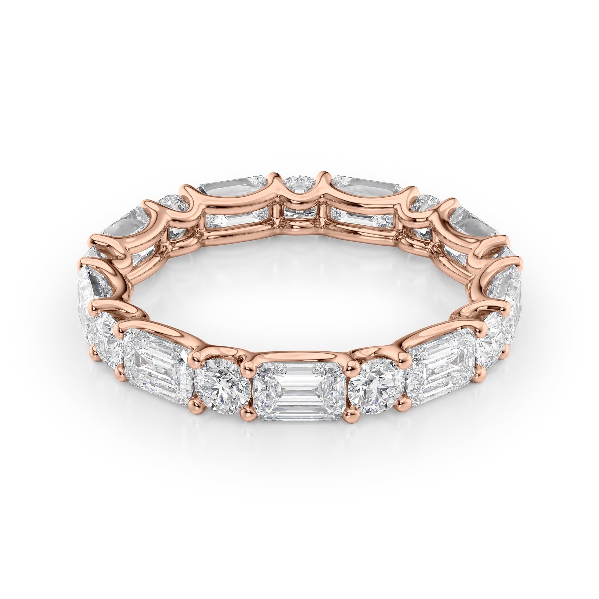 3.5ct Sarisa Round Cut Moissanite Ring - Rose Gold