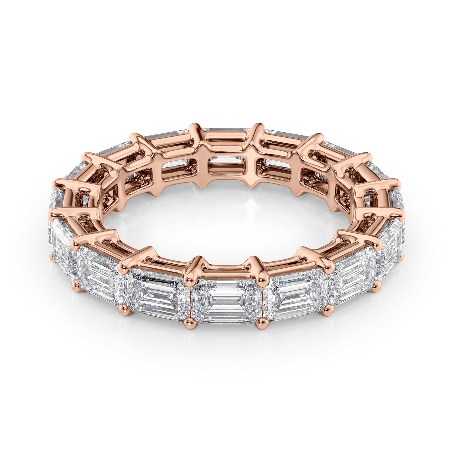 4.5ct Kristina Emerald Cut Moissanite Ring - Rose Gold