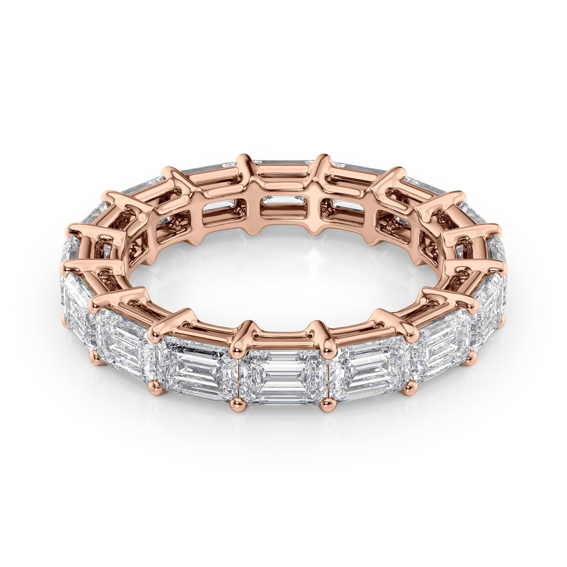 4.5ct Kristina Emerald Cut Moissanite Ring - Rose Gold