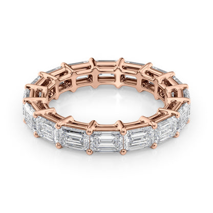 4.5ct Kristina Emerald Cut Moissanite Ring - Rose Gold