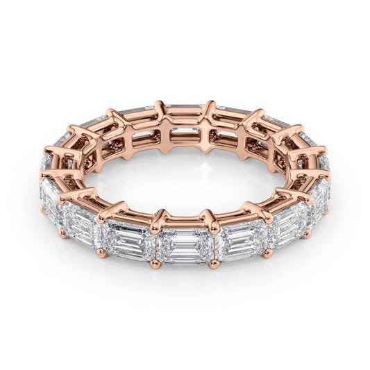 4.5ct Kristina Emerald Cut Moissanite Ring - Rose Gold