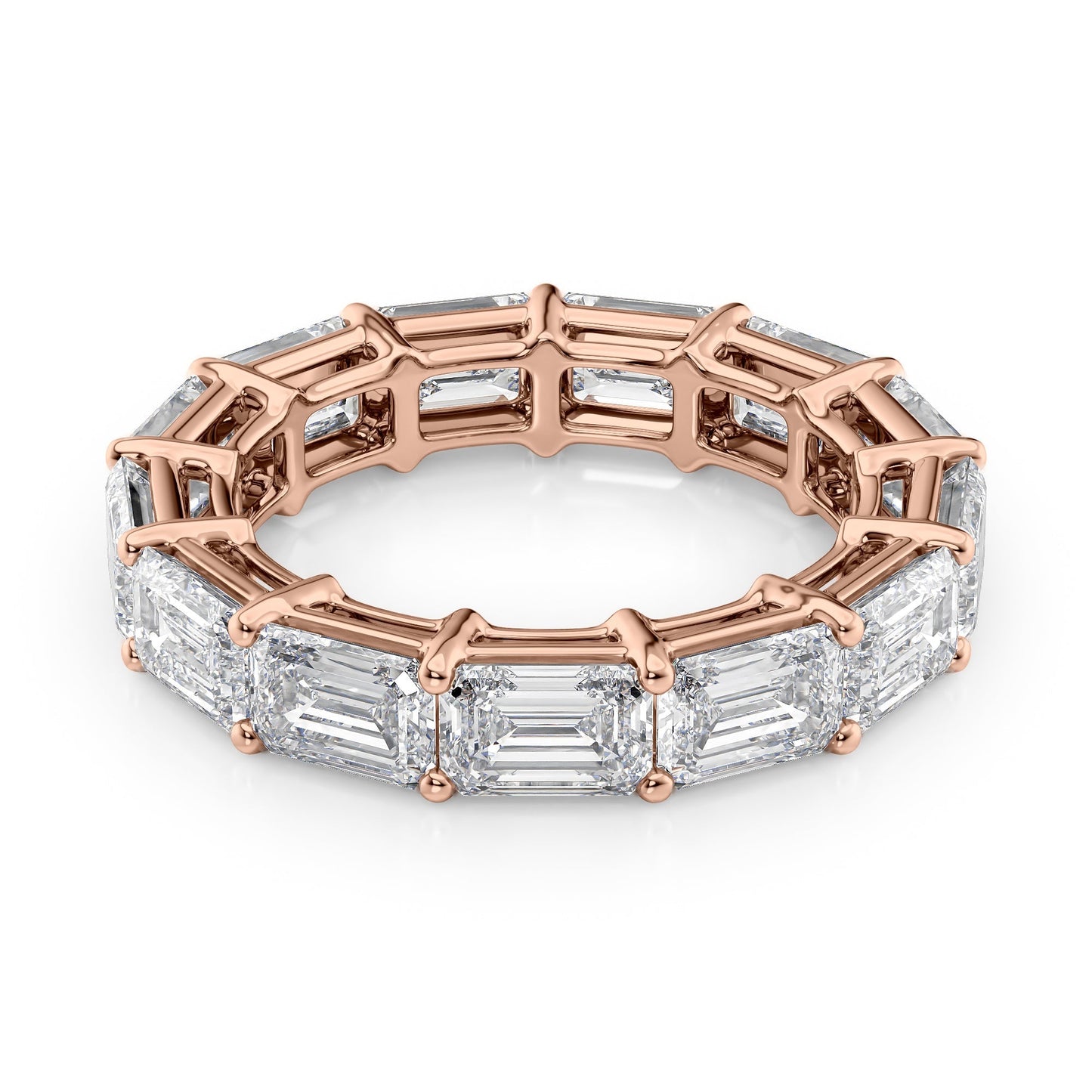 6ct Sarona Emerald Cut Moissanite Ring - Rose Gold