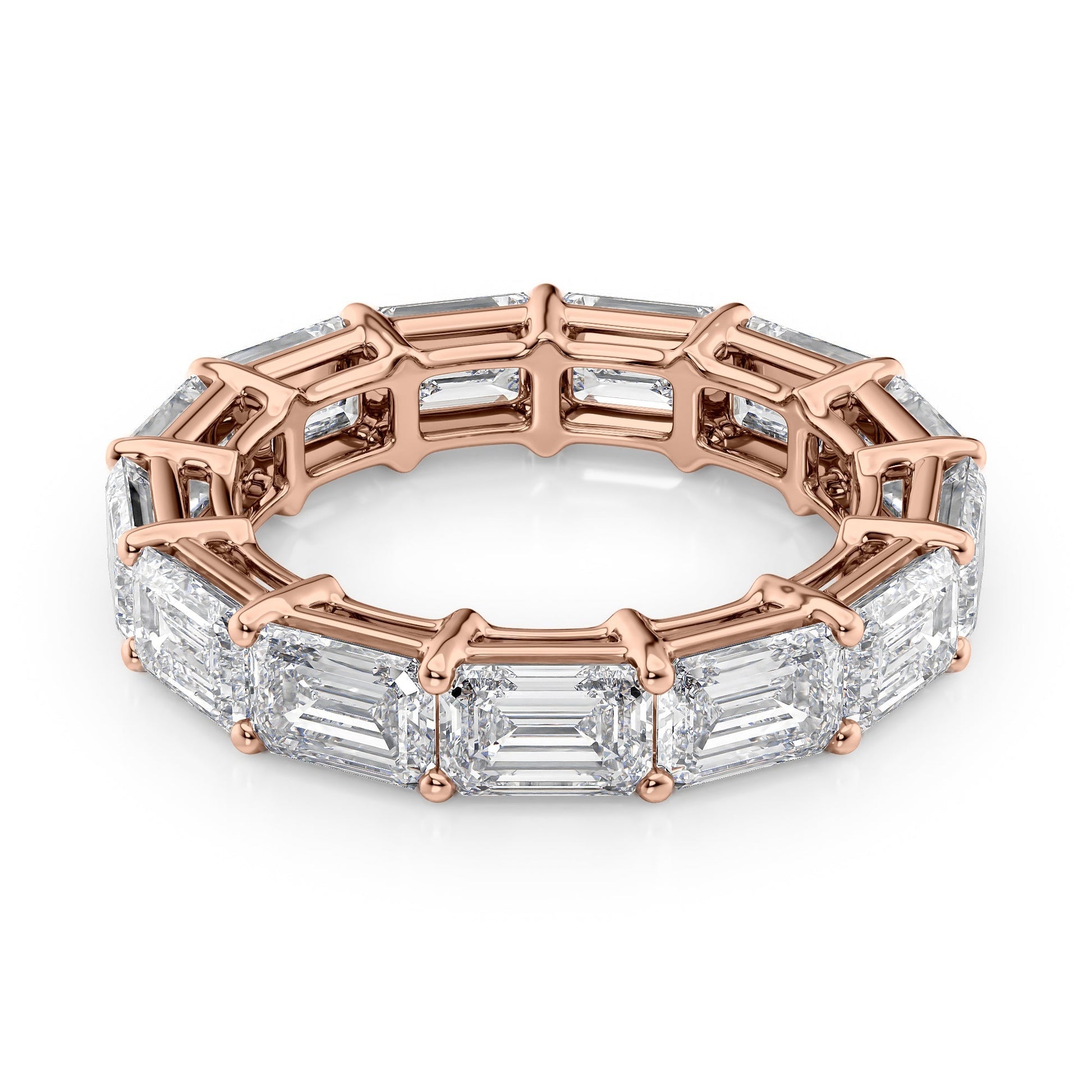 6ct Sarona Emerald Cut Moissanite Ring - Rose Gold