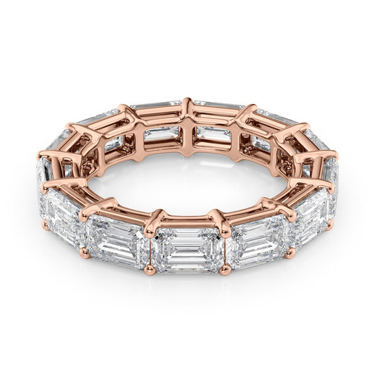 6ct Sarona Emerald Cut Moissanite Ring - Rose Gold
