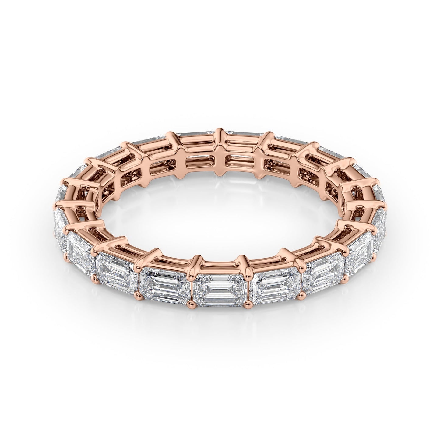 2.5ct Brenda Emerald Cut Moissanite Ring - Rose Gold