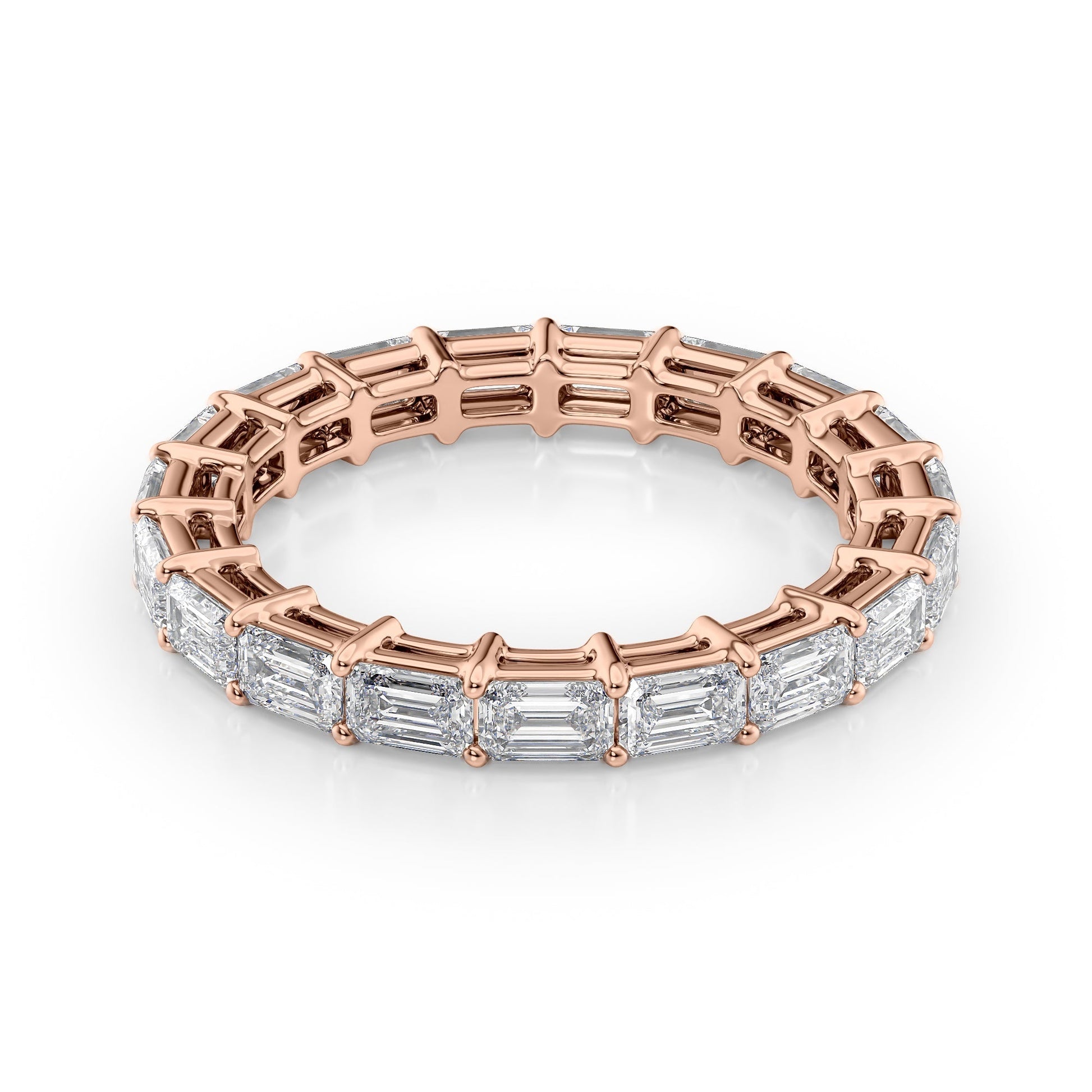 2.5ct Brenda Emerald Cut Moissanite Ring - Rose Gold