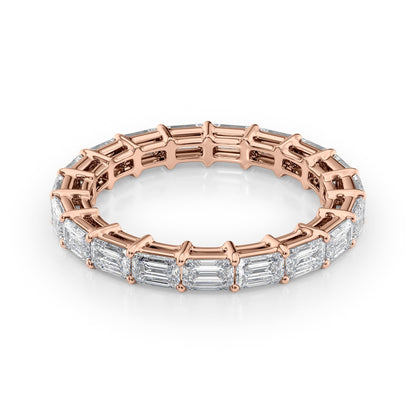 2.5ct Brenda Emerald Cut Moissanite Ring - Rose Gold