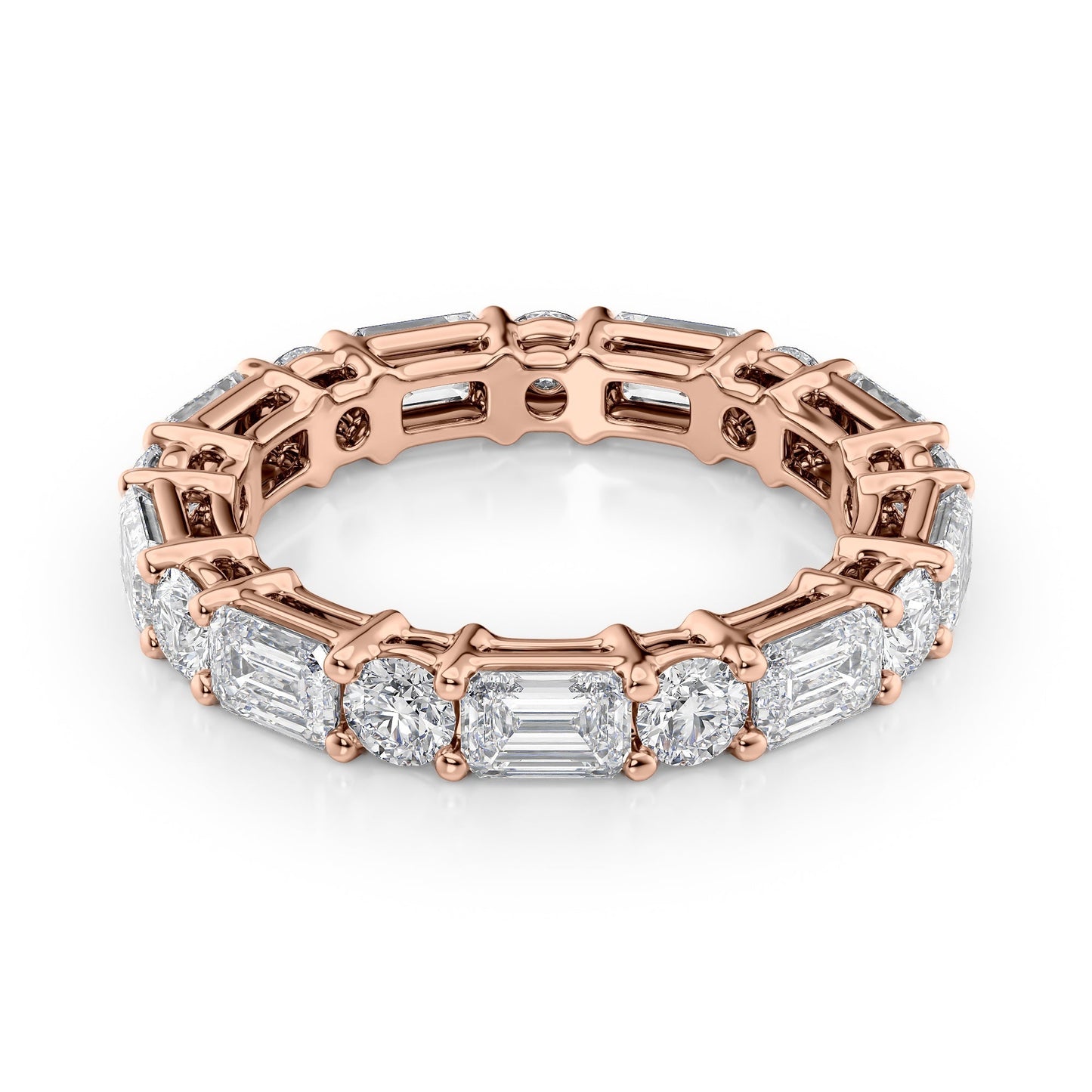 4ct Elina Round Cut Moissanite Ring - Rose Gold