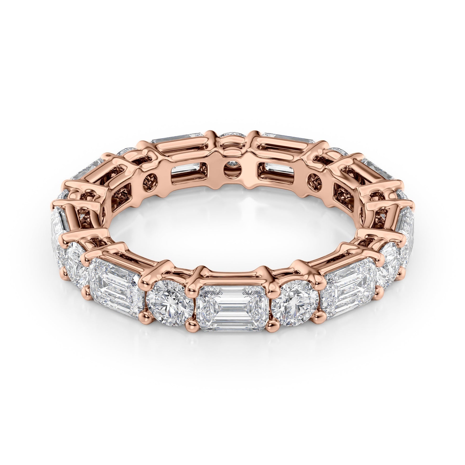 4ct Elina Round Cut Moissanite Ring - Rose Gold