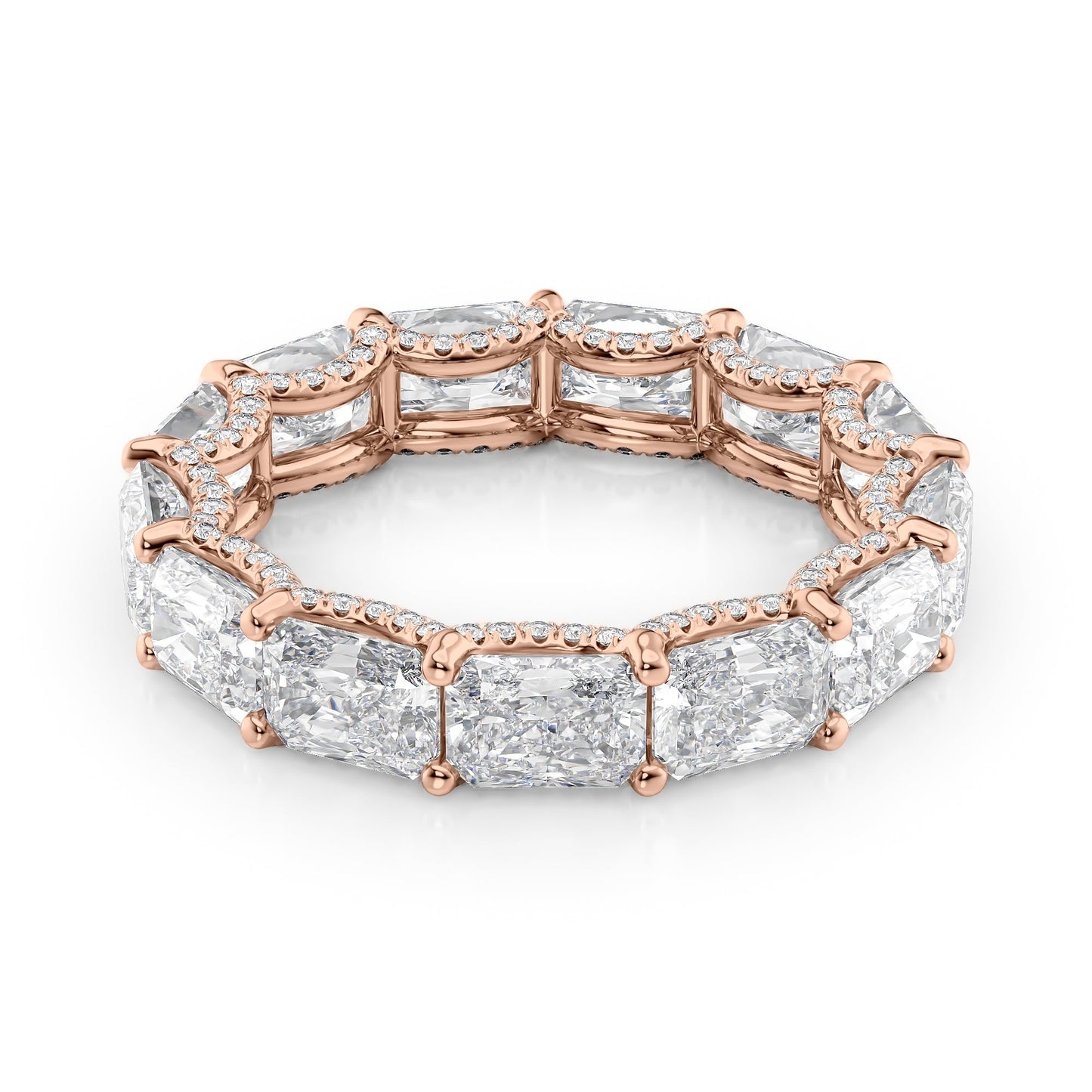 5.3ct Kaliana Radiant Cut Moissanite Ring - Rose Gold