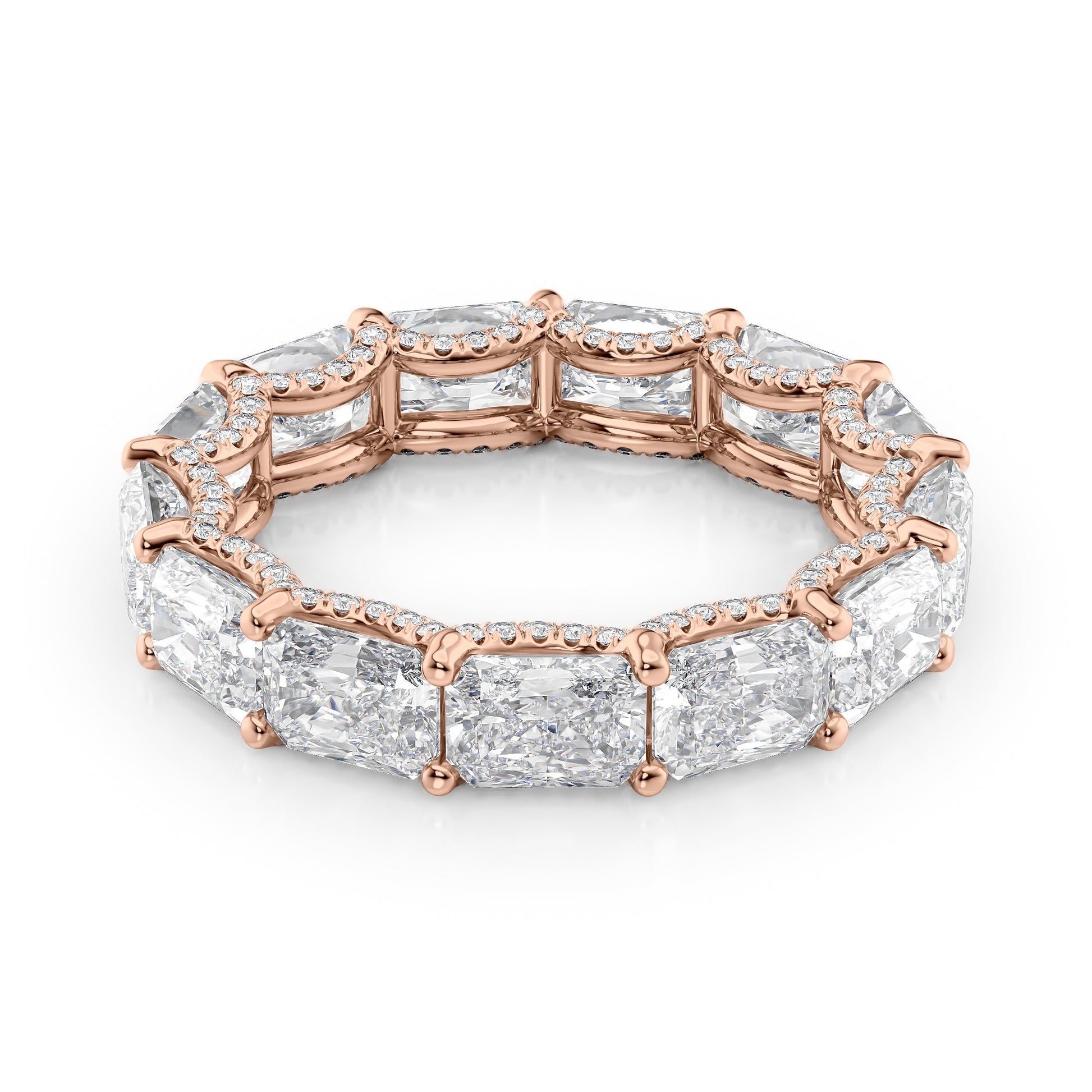 5.3ct Kaliana Radiant Cut Moissanite Ring - Rose Gold