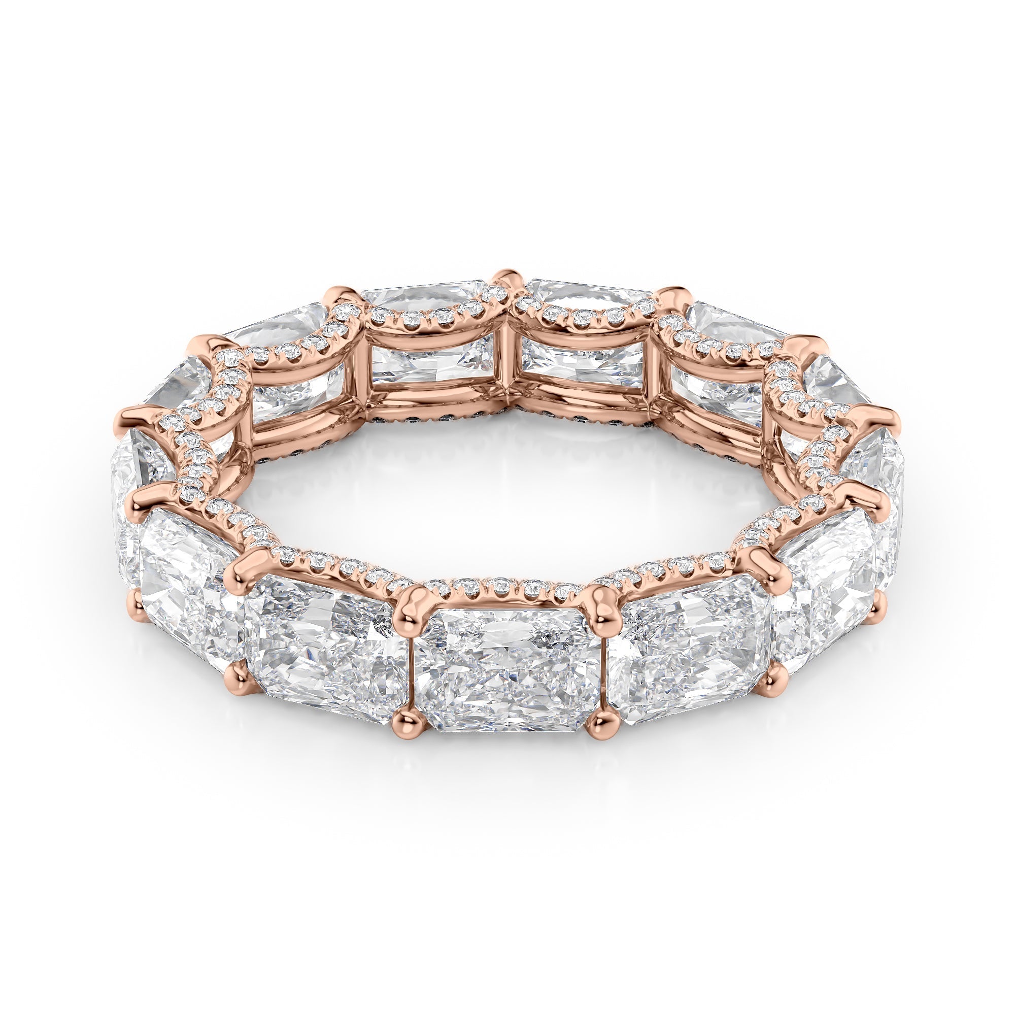 5.3ct Kaliana Radiant Cut Moissanite Ring - Rose Gold