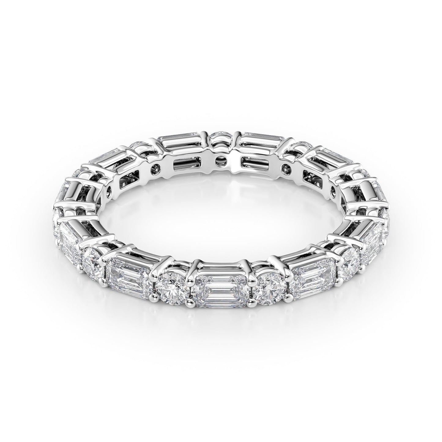 2.1ct Fenara Round Cut Moissanite Ring - Silver