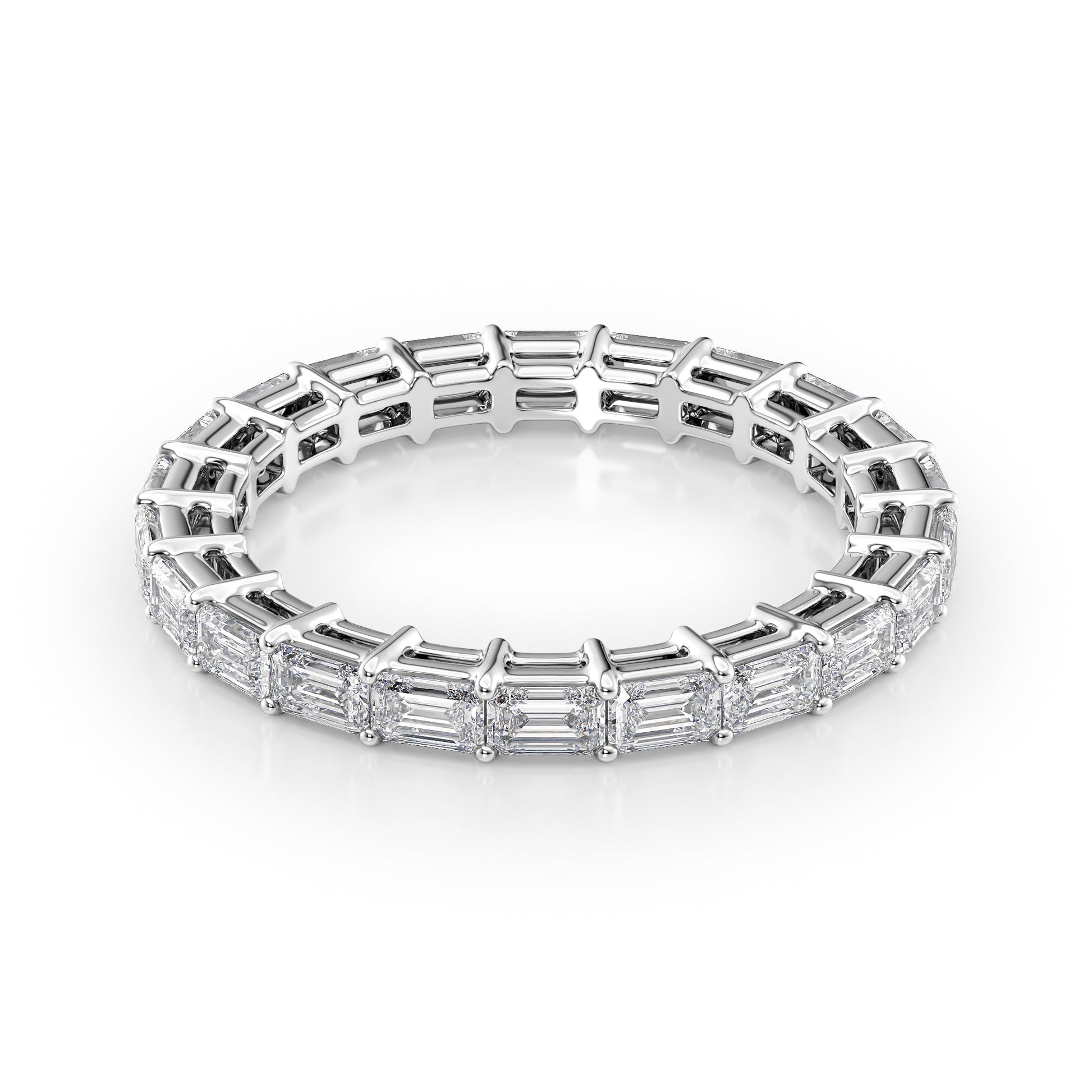 2ct Alira Emerald Cut Moissanite Ring - Silver