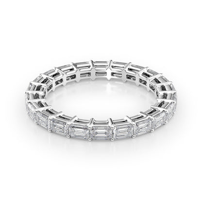 2ct Alira Emerald Cut Moissanite Ring - Silver
